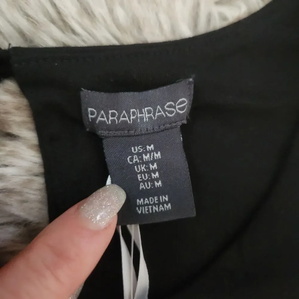 Paraphrase Wide Leg‎ Sleeveless Jumper Black NWT Women's Size Medium - Picture 4 of 10